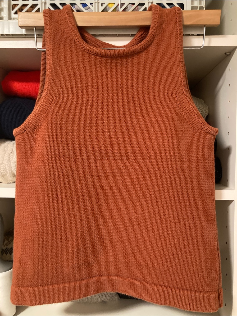 Vintage Rust Orange Knit Tank Top